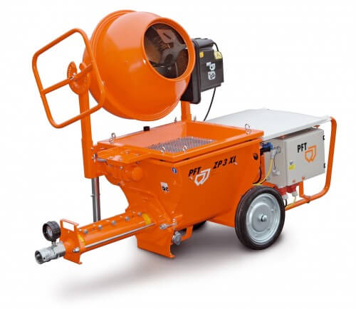 Pompa de transport mortar de mare productivitate cu malaxor secvential pentru amestecuri de santier ...